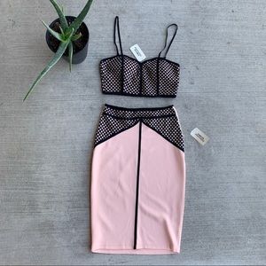 NWT pink and black two piece